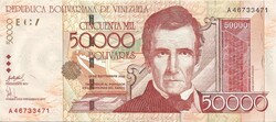 50000 bolivar bolivares 2005.09.29. Venezuela 4. Gyönyörű