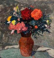 Gábor Móric (1889-1987) Csendélet, 1959 - Képcsarnokos alkotás, gyönyörű akvarell festmény