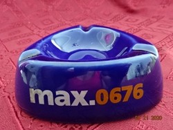 Cobalt blue German porcelain ashtray, max. 0676 With caption. Its diameter is 10 cm. He has!
