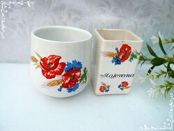 Poppy Decorated Granite Spice Jars
