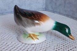 Bodrogkeresztúri kerámia kacsa, 6 x 10 cm, jelzett