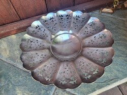 Art Deco Silver-Plated, Engraved Serving Tray_Triple Plate - Mayflower by Paramount