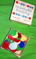 1960s School Colored Counting Discs with Box for Lower Grades as shown in pictures