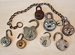 9 pcs Antique Locks Without Keys