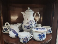 Hand-painted dragon pattern Meissen-style gold-rimmed coffee set