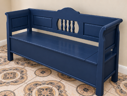 Folk Horse Cart, Armchair Chest, Armrest Box with Lid, Armchair Bench Horse Cart