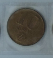 1990-ES HIBÁS KIADÁSÚ 10 FORINT (KÖZTÁRSASÁGI KÖRIRAT, NÉPKÖZTÁRSASÁGI CÍMER)