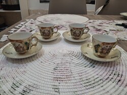 Victoria Altrohlau (Karlsbad) Czechoslovak porcelain coffee set, Alt Wien style (4 pcs)