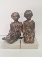 R Kiss Lenke bronz làny fiú bronz szobor pàr