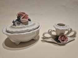 ENS Porcelain Bonbonnier and Candle Holder