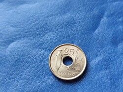 SPANYOLORSZÁG 25 PESETAS 1997 MELILLA! LYUKAS !! JUAN CARLOS KIRÁLY!