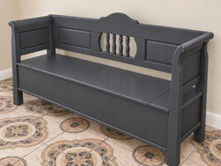 Folk Horse Cart, Armchair Chest, Armrest Box with Lid, Armchair Bench Horse Cart
