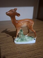 Sitzendorf porcelán őz, szarvas. Jelzett