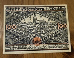 Rare German Emergency Money (Notgeld) 1922 – Sternberg in Mecklenburg, 100 Pfennig, historical woodcut