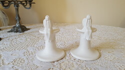 Certified Hungarian ceramic candle holder pair