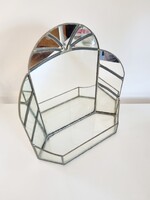 Hollóházi vintage floral arrangement, mirrored shelf, LV 339