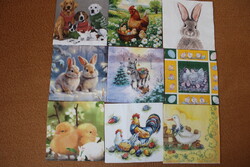 9 pcs Animal Themed Napkins