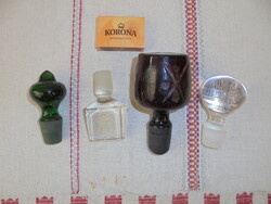 Four vintage glass bottle caps - together