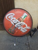 Rare working retro Coca Cola advertising sign (1 meter diameter)