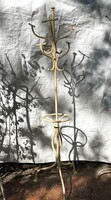 Antique classic Thonet-style metal vintage standing coat hook with crown ornament