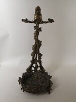 HUNTER MEMORIAL OBJECT - ANTIQUE BRASS SITTING BOAT, RIFLE, UMBRELLA HOLDER