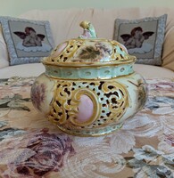 Beautiful and Rare Large Zsolnay Bonbonnière from the Rococo Series