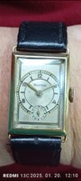 Art Deco 14K Gold Arctos Watch, /30x22 mm/, with Leather Strap, Germany, late 1930s
