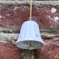 Fehér porcelán harang - csengő - karácsonyfadísz - dísz - ünnepi dekoráció - karácsony