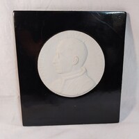 Antik Herendi porcelán XII. Pius pápa plakett keretben - Matzon Frigyes jelzett, 1939
