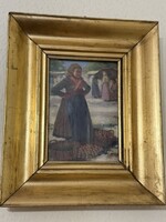 Pállya Carolus: Peasant Woman in Red Dress