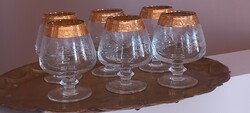 Murano Medici arany szegélyes 6 db-os konyakos készlet
