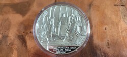 RITKASÁG! 4 uncia (124,4 g) tiszta EZÜST „Szent István király kijelöli a magyar állam határait”