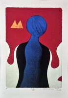 Aknay János - Angyal 40 x 28 cm computer print, merített papír