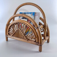 Vintage Bamboo Newspaper and Magazine Holder