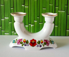 ORIGINAL HAND-PAINTED KALOCSAI PORCELAIN CANDLE HOLDER