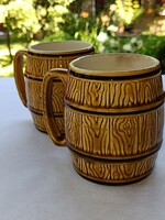 Retro Kispesti Granite Hard Ceramic Mug / Cup / Beer Stein Pair