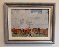 Gera Gyula (1915-1968) Landscape Painting, 1956