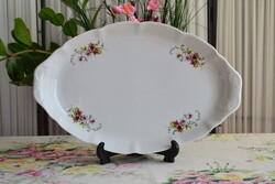 Roman porcelain oval serving dish, floral pattern, 37 cm, ARPO Curtea de Argeș