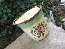 Old Enamel Bucket Flower Pot