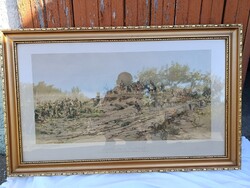 Large Feszty Panorama Antique Lithograph Pair (110x68 cm) – 