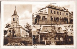 Ajka - Református templom, Községháza, Niersee-kastély képeslap - Barasits Budapest kiadása 1936