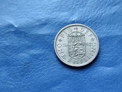 ANGLIA / ANGOL ONE SHILLING / 1 SHILLING 1957 II.ERZSÉBET! CÍMER!