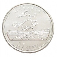 Kanada,25 cents 1992 - A Kanadai Konföderáció 125. évfordulója - Ontario aUNC+ vas