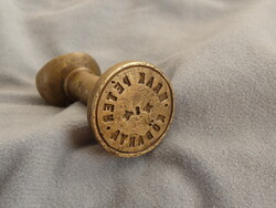 Old Seal Stamp Carved Copper Wax Seal Stamp Mrak Péter Kőbánya Grocery Store Spice Shop 1920s