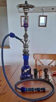 Moroccan blue glass hookah set – complete starter kit with extra accessories