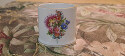 Hibátlan Herendi porcelán virágmintás cigarettatartó / fogpiszkálótartó – Kézzel festett, aranyozott