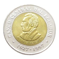 Ecuador,100 sucres 1997 - Központi Bank 70 éves aUNC+ ötvözet