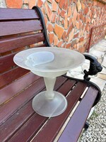Beautiful Footed 27.5 cm Tall Serving Plate Carcag Berekfürdő Glass