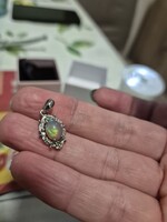 Ethiopian genuine opal gemstone silver pendant