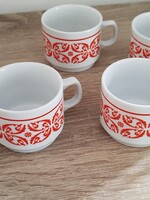 Hollóházi porcelain 4pcs Coffee Cups, Mokka Glasses